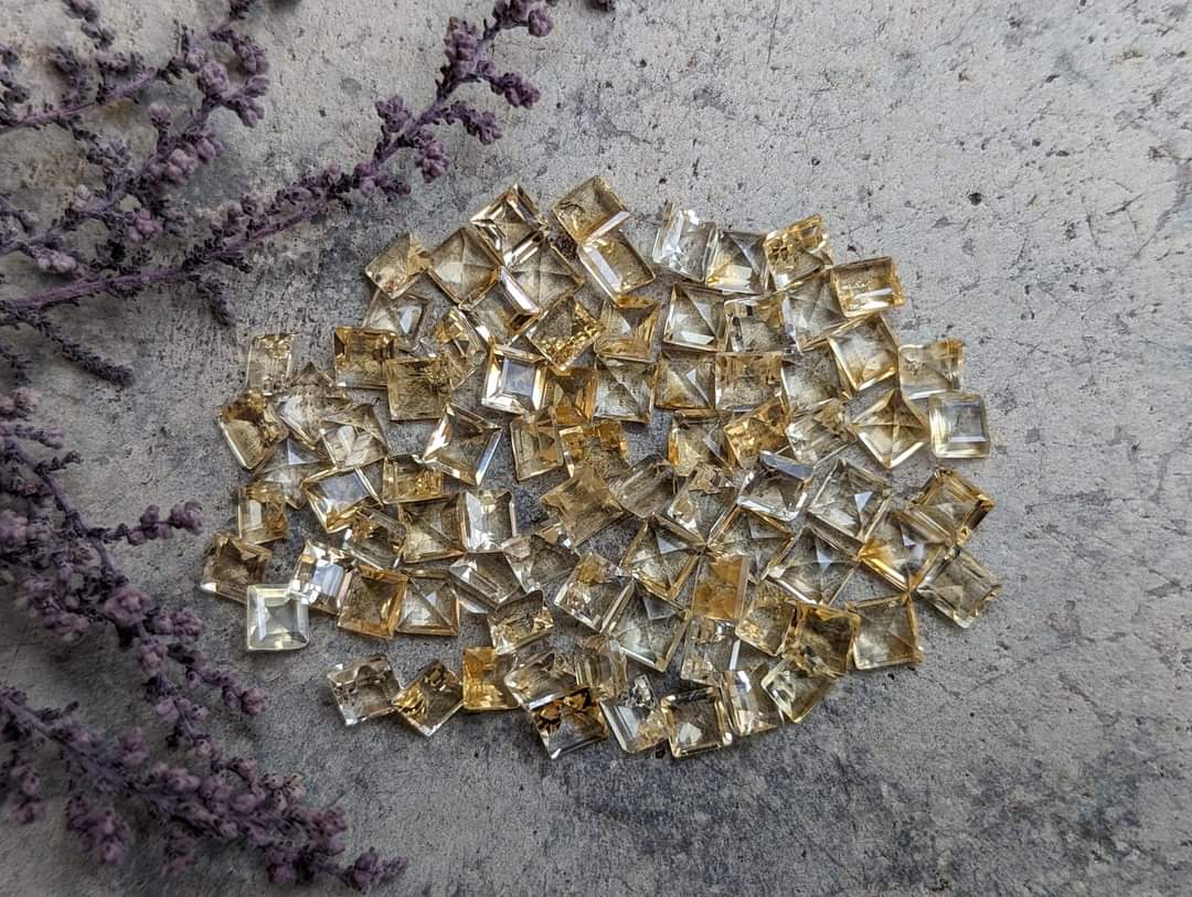 Citrine Square Facets - 5mm