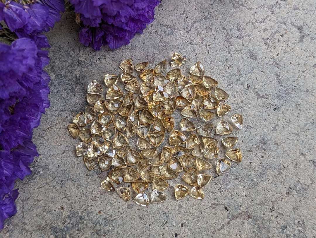 Citrine Trillion Facets - 3.5-4.5mm