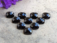 Black Onyx Rose Cut Rectangle / Baguette Facets - 8x10mm