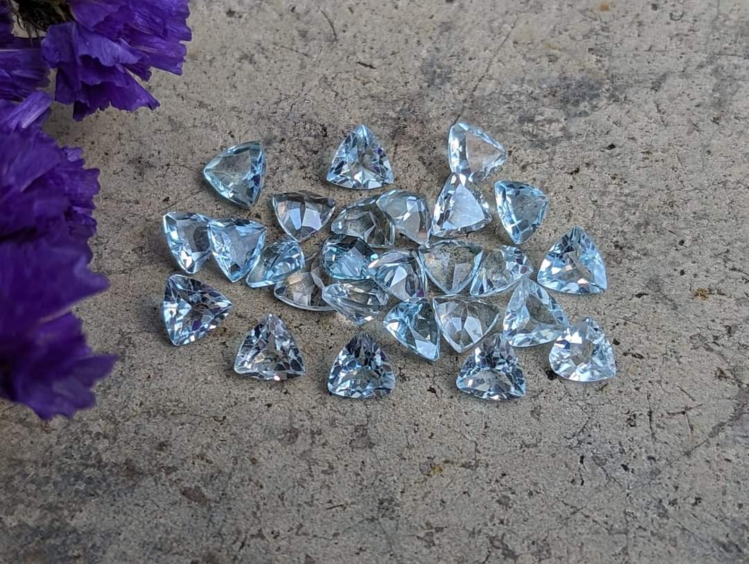 Sky Blue Topaz Trillion Facets - 6mm