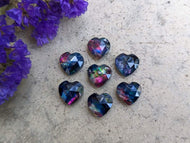 Aurora Opal Rose Cut Heart Cabochons