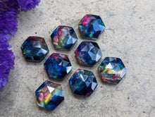 Load image into Gallery viewer, Aurora Opal Rose Cut Hexagon Cabochons
