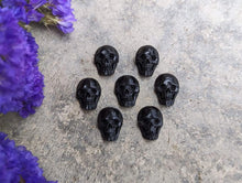 Load image into Gallery viewer, Black Horn Skull Cabochons - Mini (Drilled)
