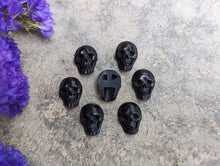 Load image into Gallery viewer, Black Horn Skull Cabochons - Mini (Drilled)
