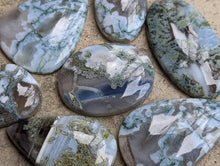 Load image into Gallery viewer, Owyhee Blue Opal with Moss Agate Cabochons

