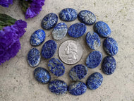 Lapis Lazuli Carved Oval Cabochons - 13x18mm