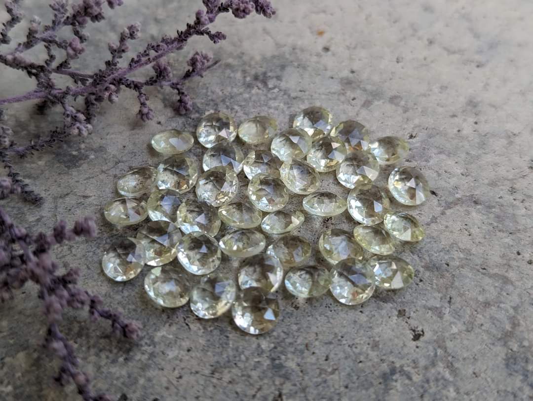 Lemon Quartz Fancy Double Pointed Facets - 6mm