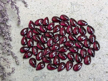 Load image into Gallery viewer, Rhodolite Garnet Teardrop Cabochons - 5x8mm
