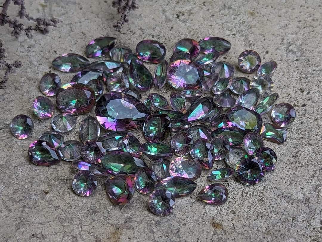 Clearance Imperfect Mystic Quartz Facets - 10 Piece Lot