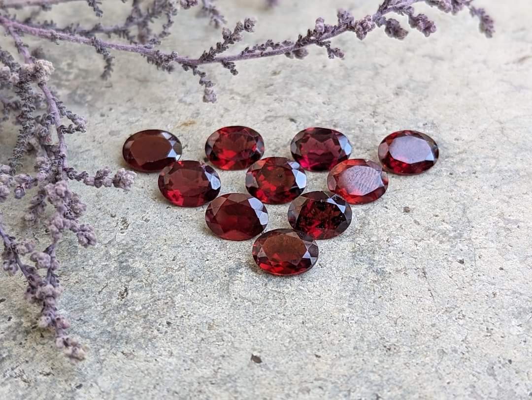 Garnet Oval Facets - 6x8mm