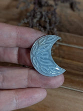 Load image into Gallery viewer, Angelite Carved Crescent Moon Cabochons
