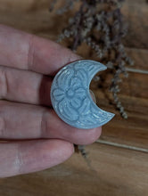 Load image into Gallery viewer, Angelite Carved Crescent Moon Cabochons
