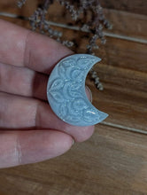 Load image into Gallery viewer, Angelite Carved Crescent Moon Cabochons
