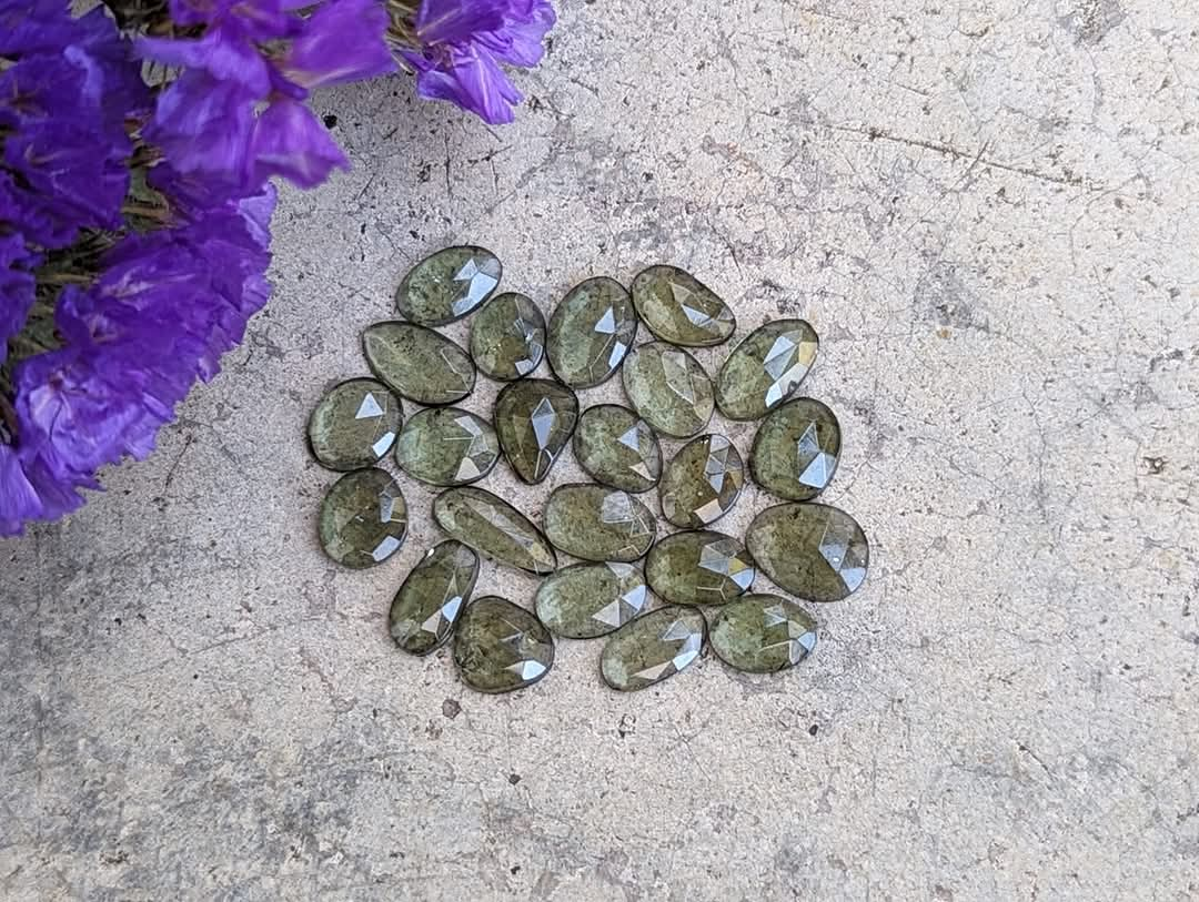 Moldavite Rose Cut Cabochons