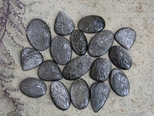 Load image into Gallery viewer, Silver Sheen Obsidian Carved Cabochons
