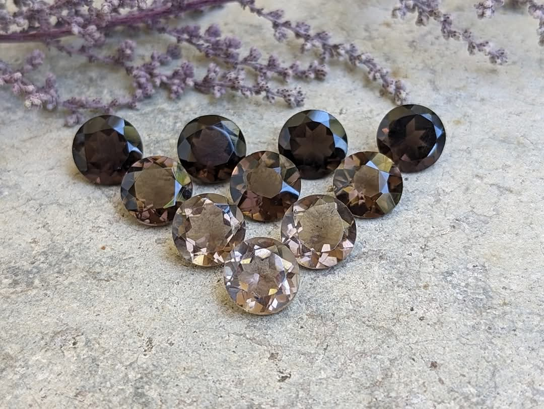 Smoky Quartz Round Facets - 10mm