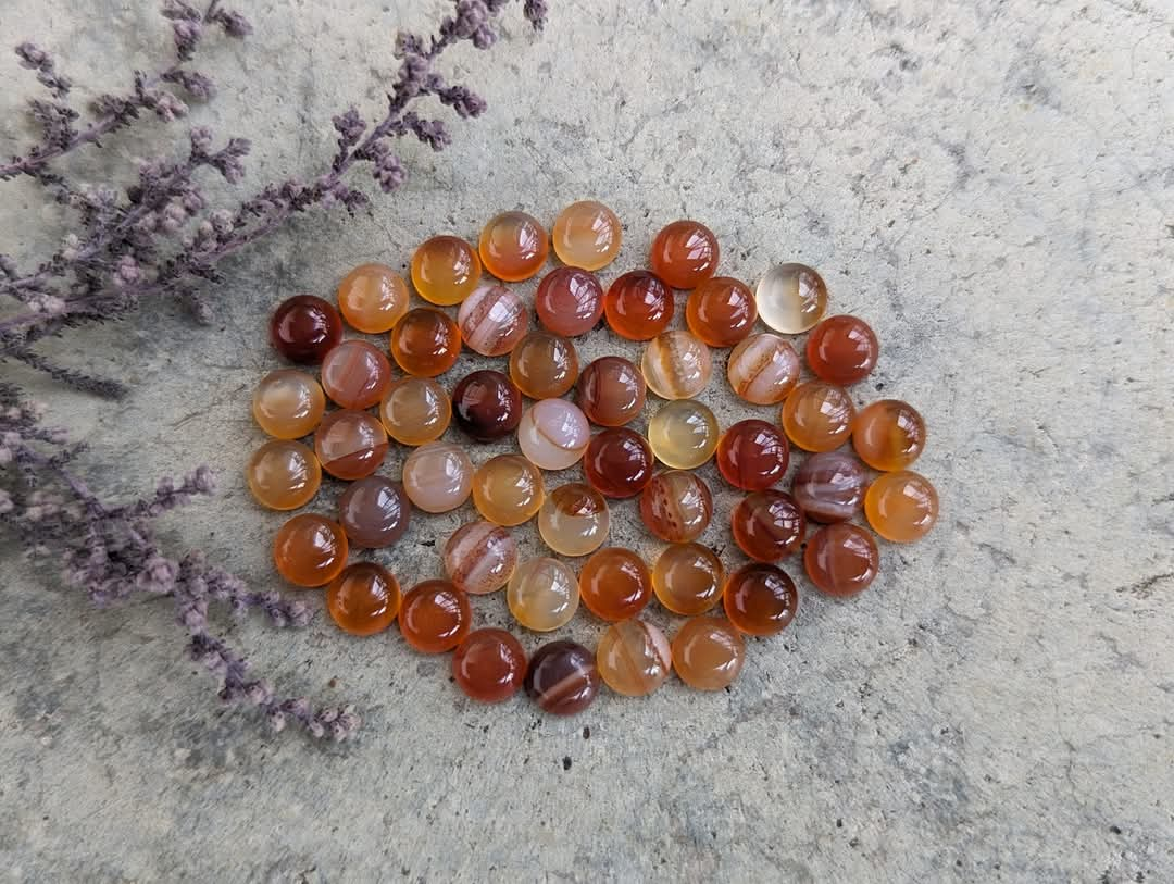 Carnelian Round Cabochons - 6mm