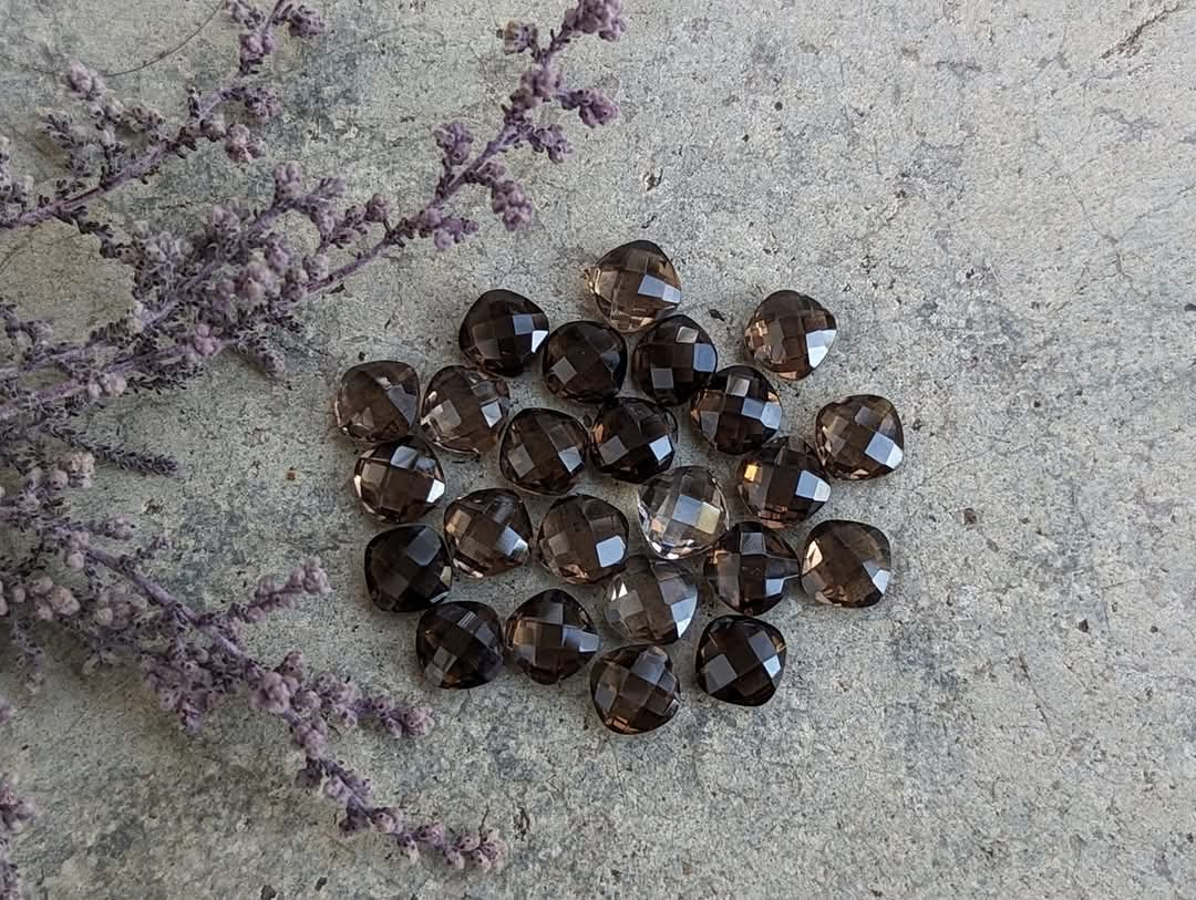 Smoky Quartz Cushion Rose Cuts - 6mm