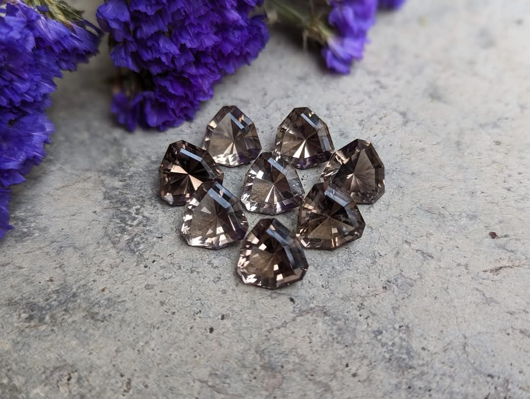 Smoky Quartz Fancy Designer Facets - 12mm