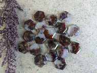 Scenic Moss Agate Hexagon Cabochons
