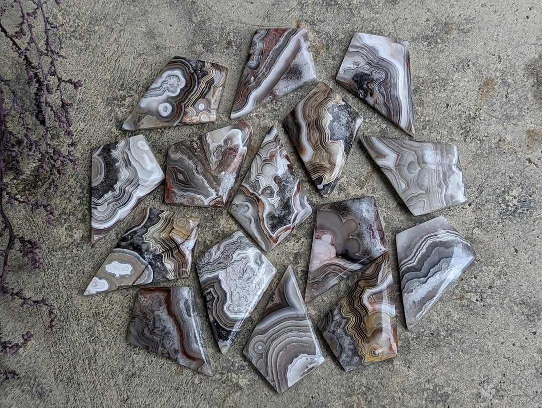 Mexican Crazy Lace Agate Kite Cabochons