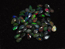 Load image into Gallery viewer, Black Ethiopian Welo Opal Teardrop Facets - 3x5mm
