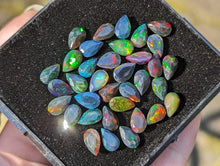 Load image into Gallery viewer, Black Ethiopian Welo Opal Teardrop Facets - 5x8mm
