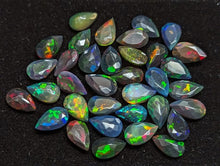 Load image into Gallery viewer, Black Ethiopian Welo Opal Teardrop Facets - 5x8mm
