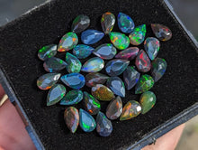 Load image into Gallery viewer, Black Ethiopian Welo Opal Teardrop Facets - 5x8mm
