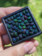 Black Ethiopian Welo Opal Oval Cabochons - 4x6mm