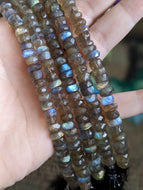 Labradorite Faceted Rondelle Beads - 8mm