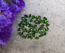 Load image into Gallery viewer, Chrome Diopside Teardrop Facets - 3x5mm
