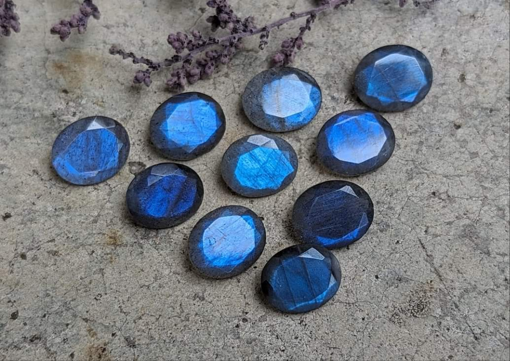 Labradorite (Electric Blue) Oval Facets - 9x11mm