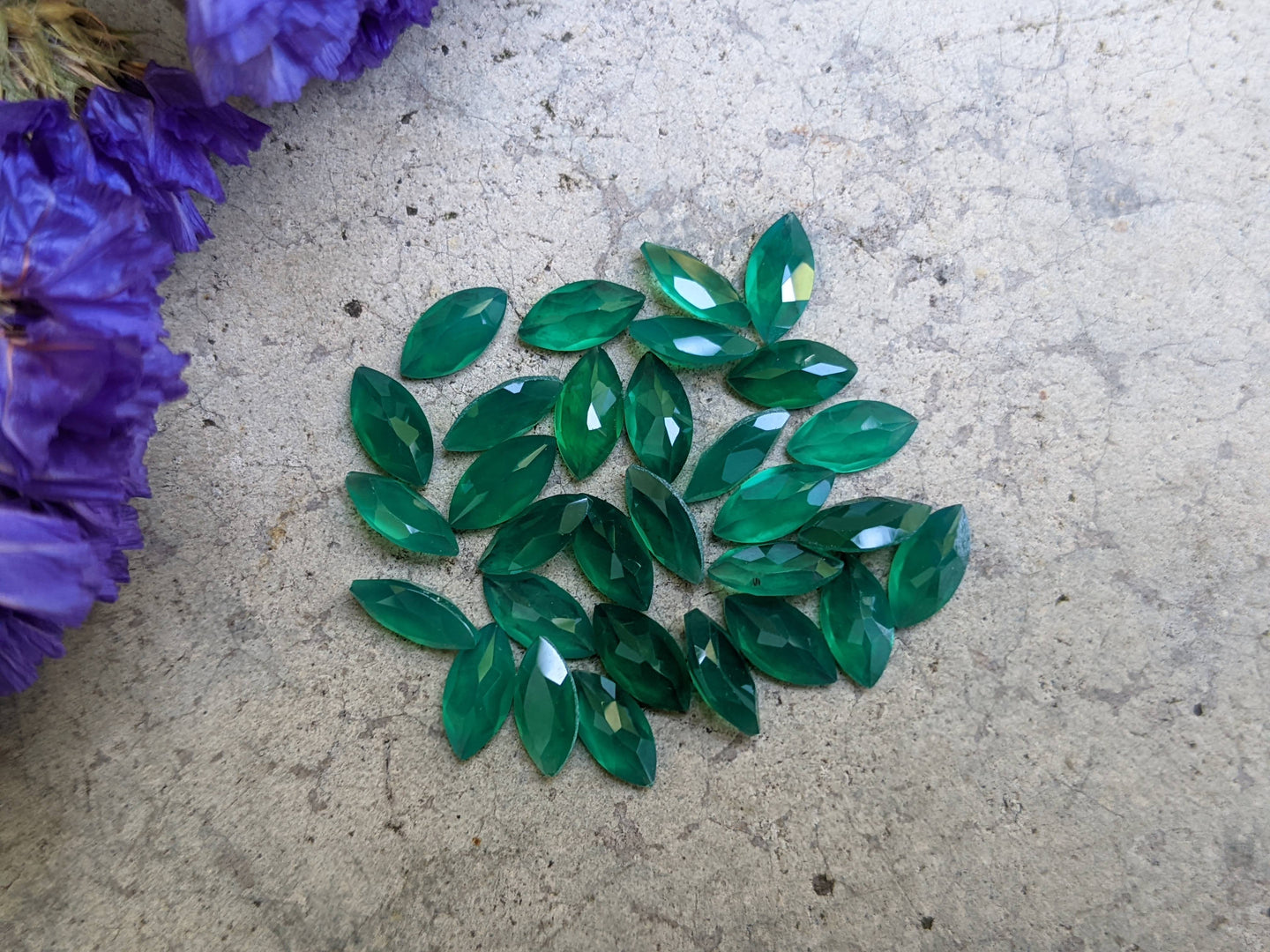 Green Onyx Marquise Facets - 4x8mm