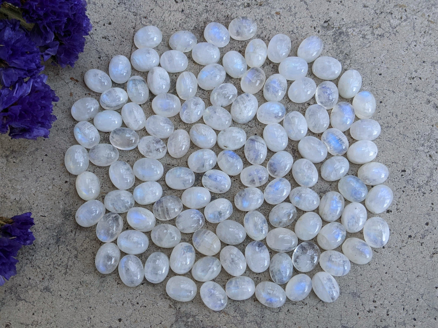 Moonstone Oval Cabochons - 6x8mm