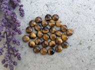 Tigers Eye Round Cabochons - 8mm