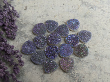 Load image into Gallery viewer, Titanium Druzy Agate Trillion Cabochons - 11mm
