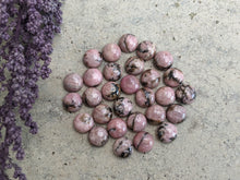 Load image into Gallery viewer, Rhodonite Round Cabochons - 8mm
