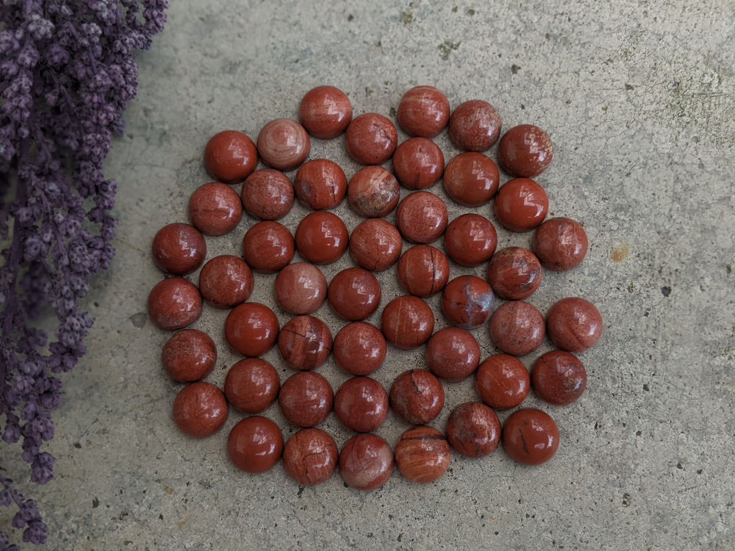 Red River Jasper Round Cabochons - 8mm