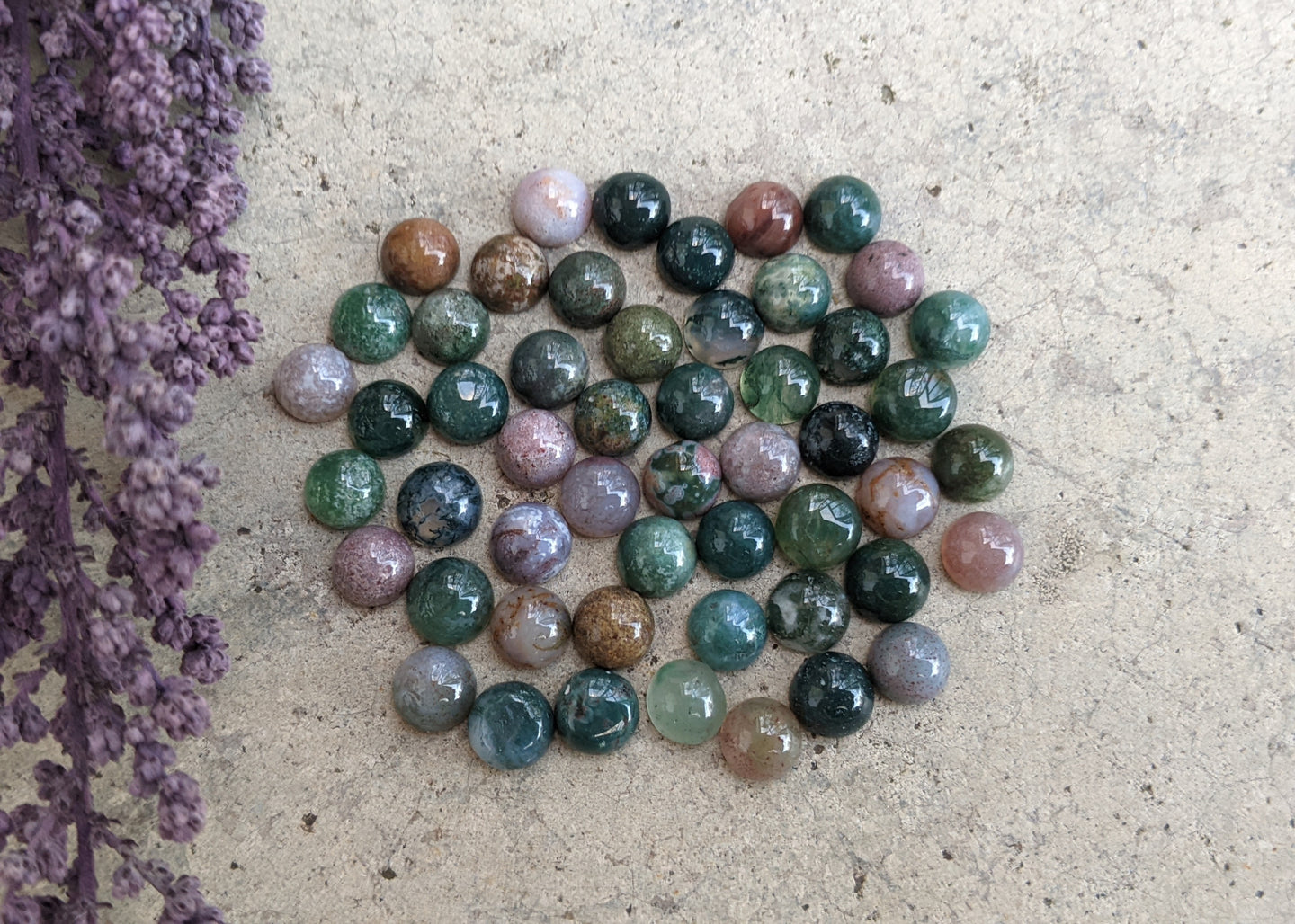 Indian Agate Round Cabochons - 6mm