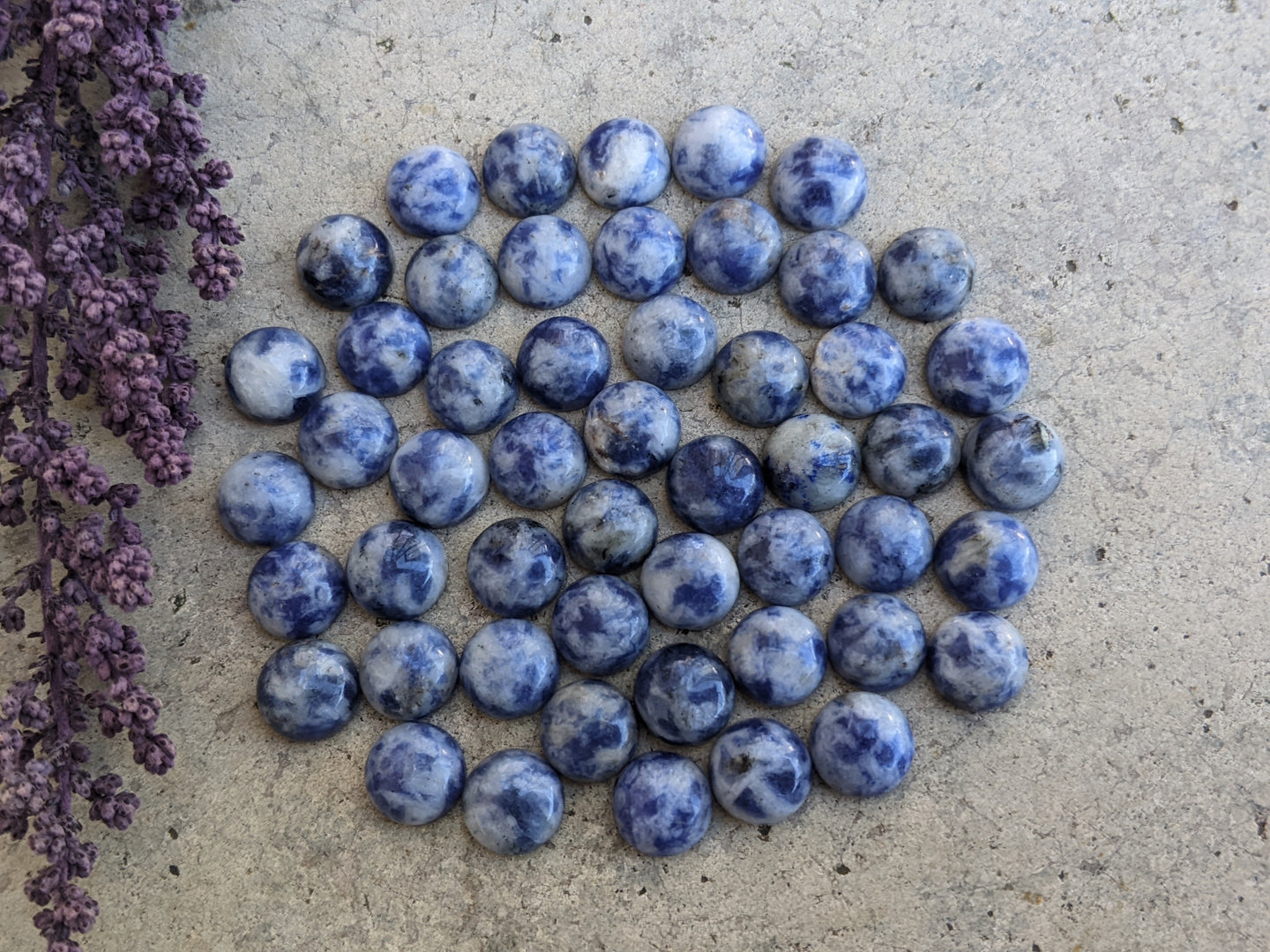 Blue Spot Jasper Round Cabochons - 8mm