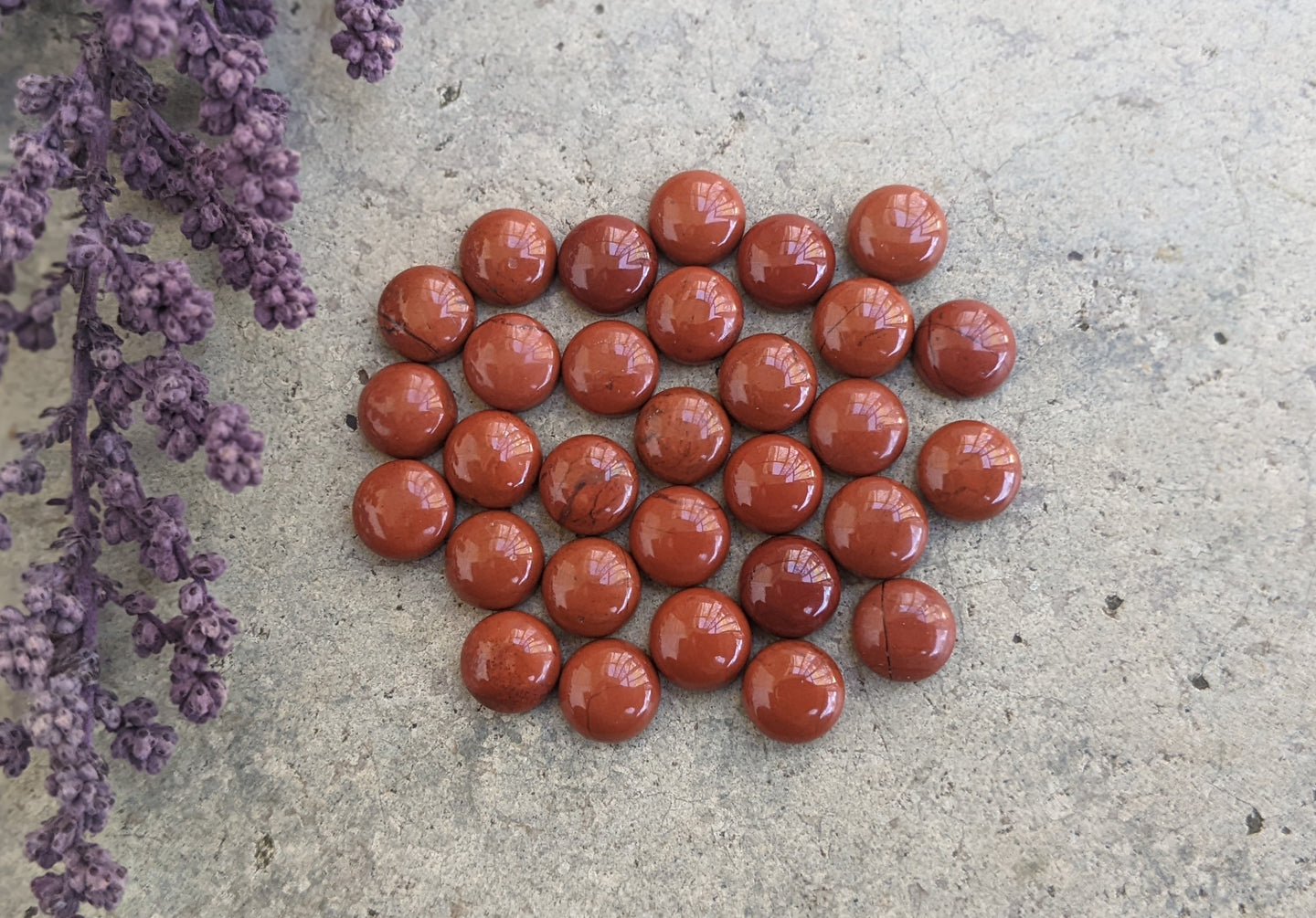Red River Jasper Round Cabochons - 6mm