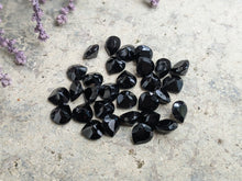 Load image into Gallery viewer, Black Spinel Wide Teardrop Facets - 5mm
