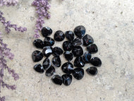 Black Spinel Wide Teardrop Facets - 6mm
