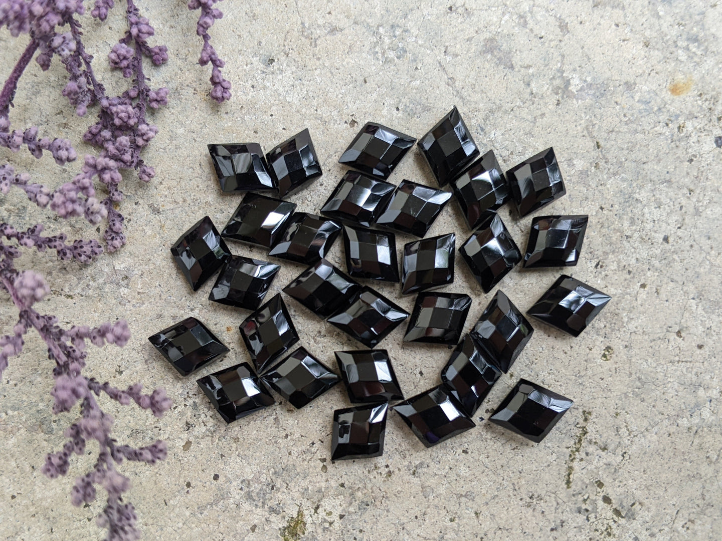 Black Spinel Diamond Rose Cuts - 8x10mm