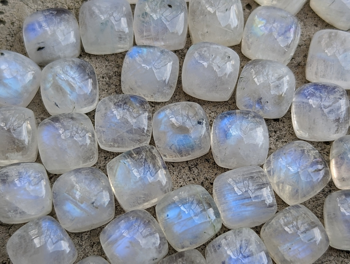 Moonstone Cushion (Square) Cabochons - 8mm