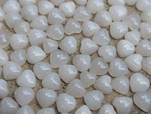 Load image into Gallery viewer, Malaysian Jade 6mm Heart Cabochons - White
