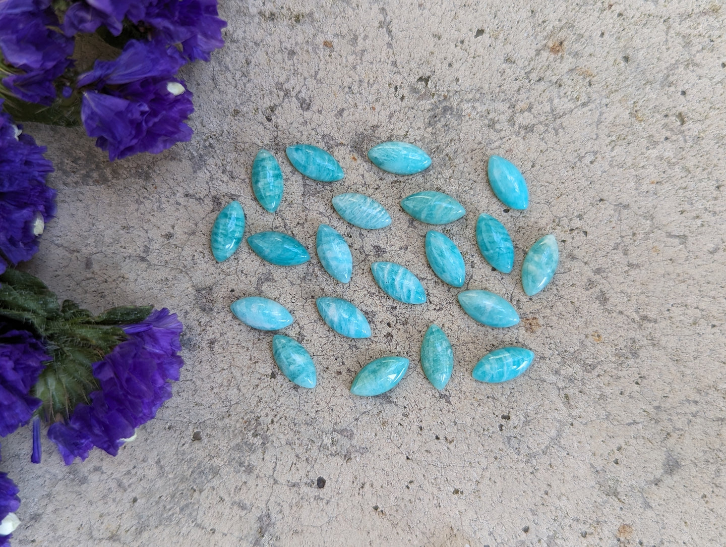 Amazonite Marquise Cabochons - 5x10mm