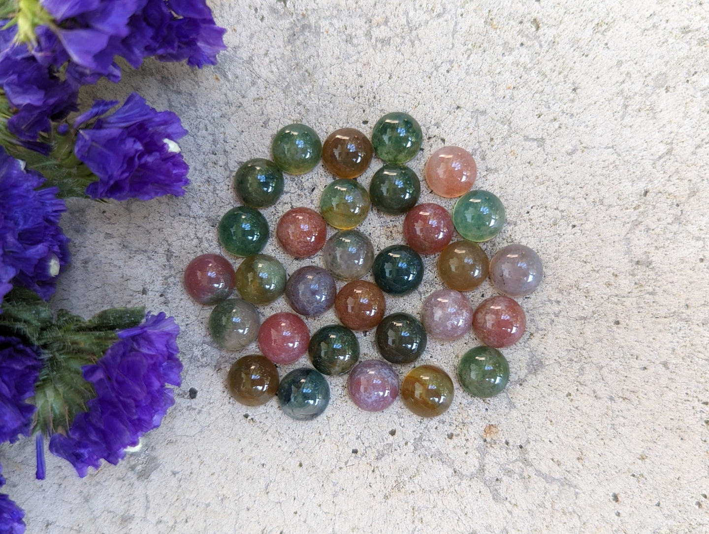 Fancy Jasper / Indian Agate Round Cabochons - 8mm