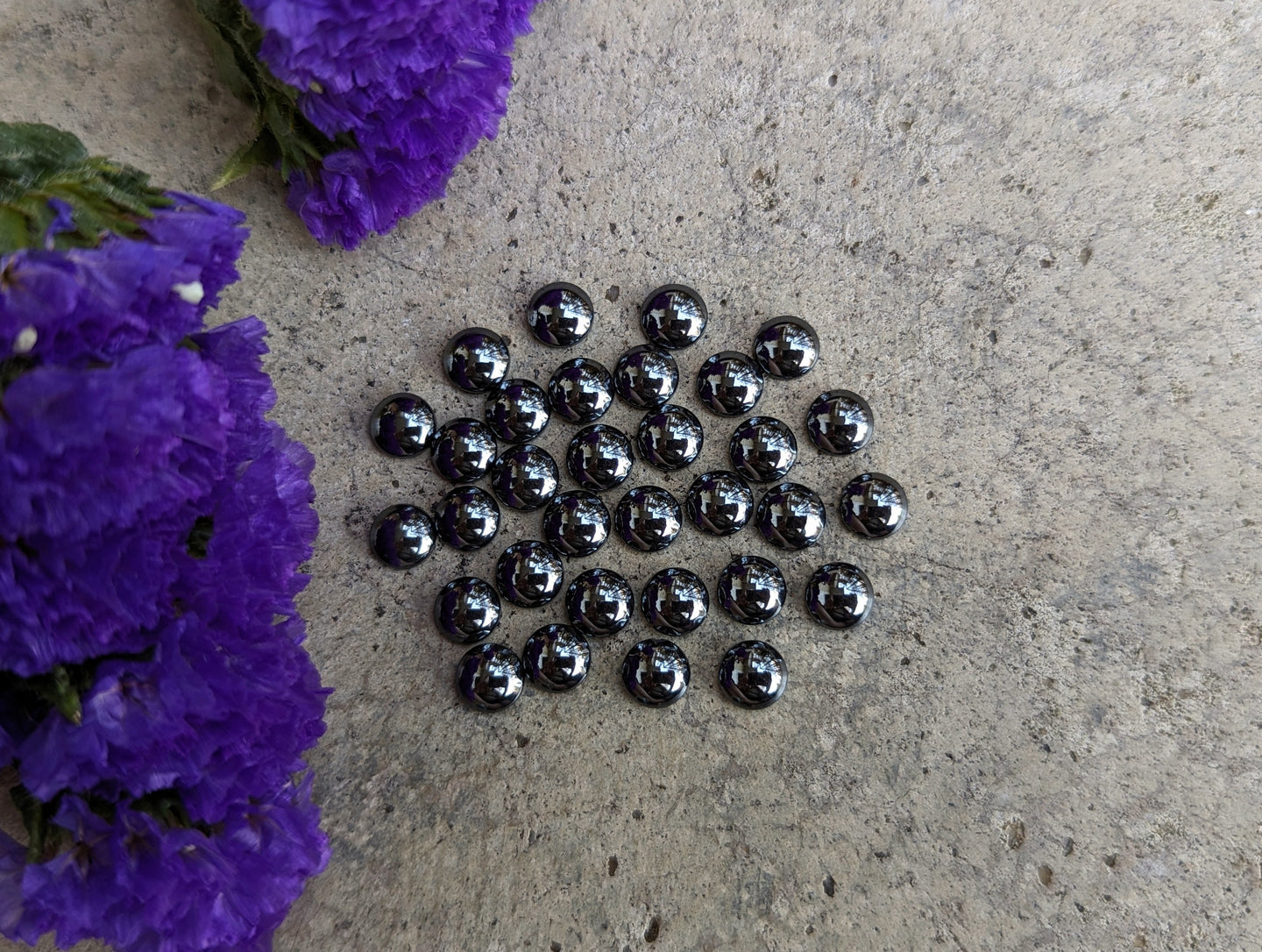 Hematite Round Cabochons - 6mm